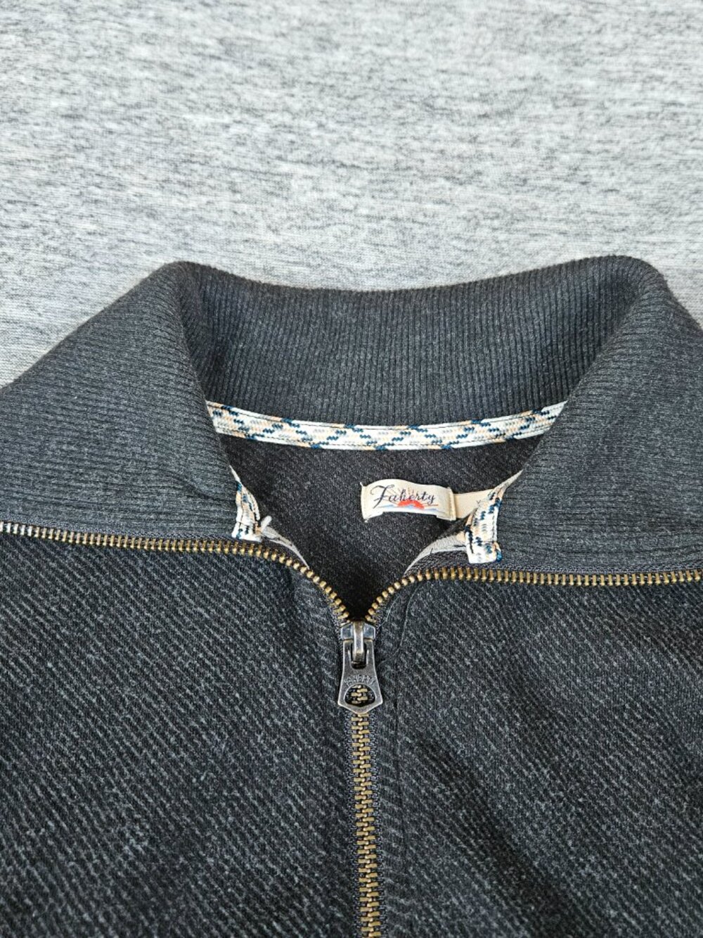 Faherty Legend Lounge Full Zip Heathered Black Twill Womens XS Sweatshirt Jacket - Picture 4 of 11